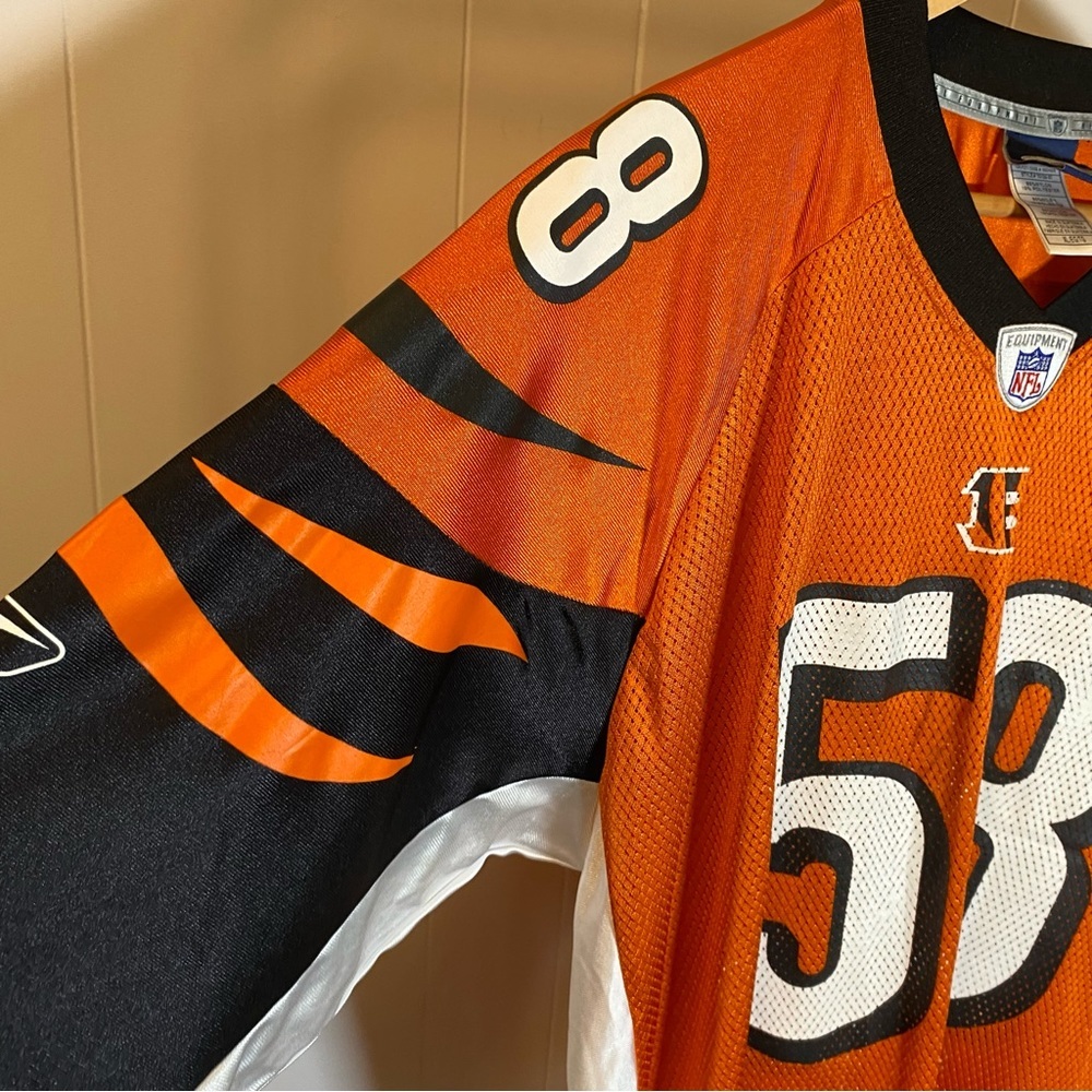 Vintage Ray Maualuga Cincinnati Bengals NFL Reebok Equipment Jersey Orange 58 - Picture 3 of 13